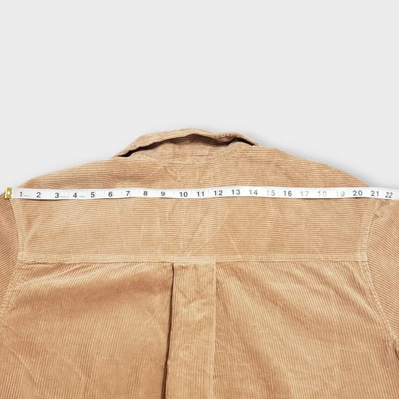 Madewell Corduroy Kentwood Oversized Shirt Tail Jacket Shacket Large Tan Pockets - Picture 13 of 14